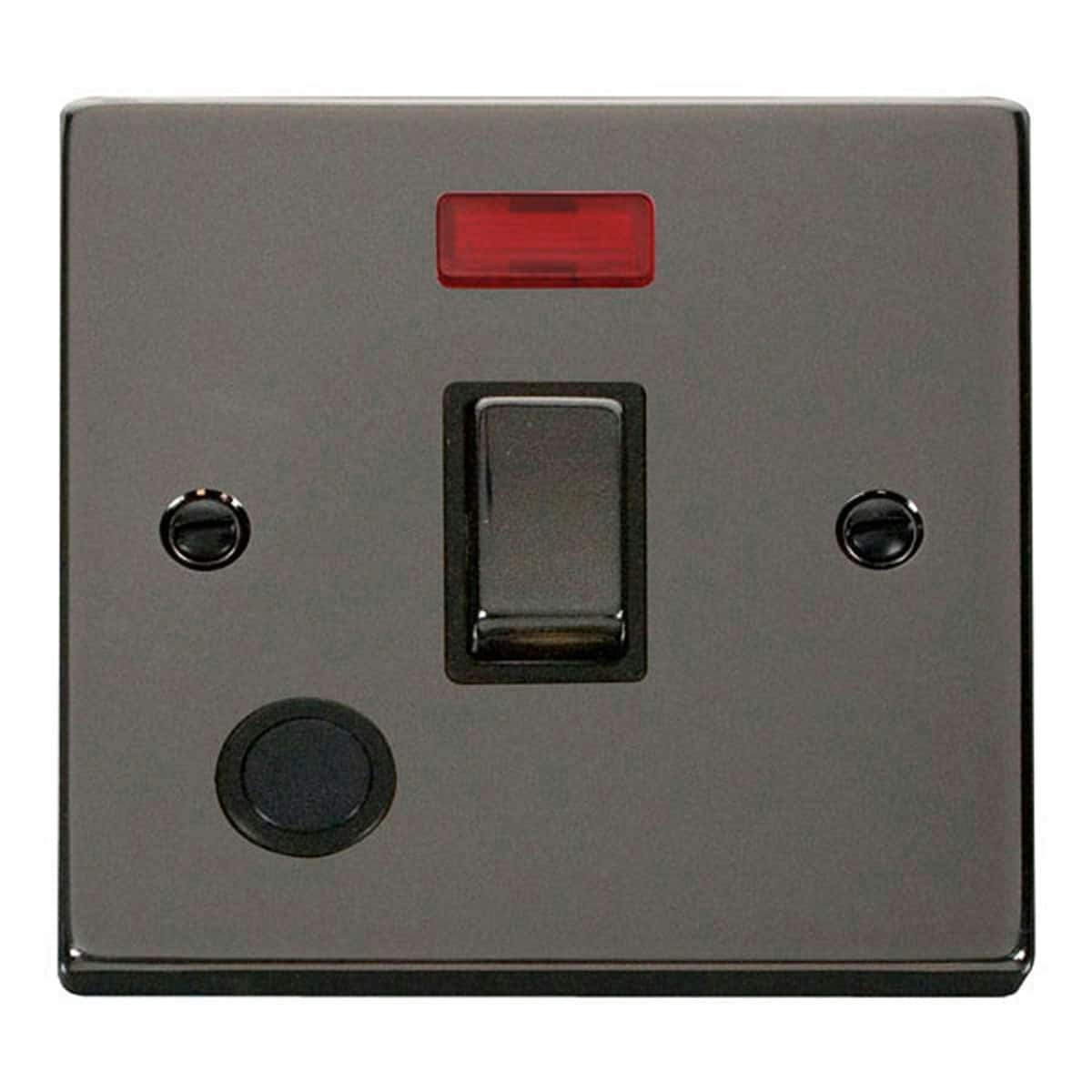 SE HOME Black Nickel 1 Gang 20A Ingot DP Switch With Flex With Neon Black Black Nickel