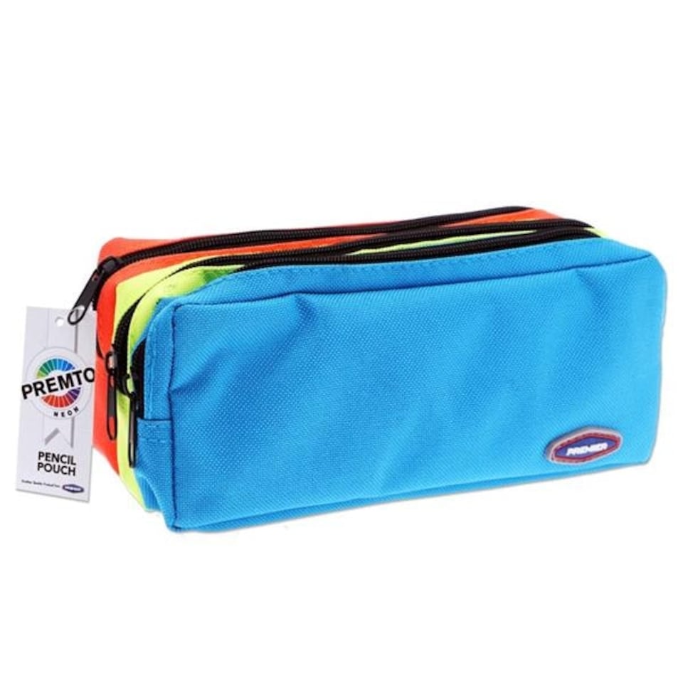 image 1 of 3 Pocket Neon Coloured Zip Pencil Case by Premto