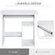 image 6 of HOMCOM Compact Small Computer Table Wooden Desk Keyboard Tray Storage Shelf Modern Corner Table Home Office White