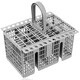 image 2 of SPARES2GO Cutlery Cage Basket compatible with Kenwood Dishwasher (Grey, Removable Handle, 225mm)