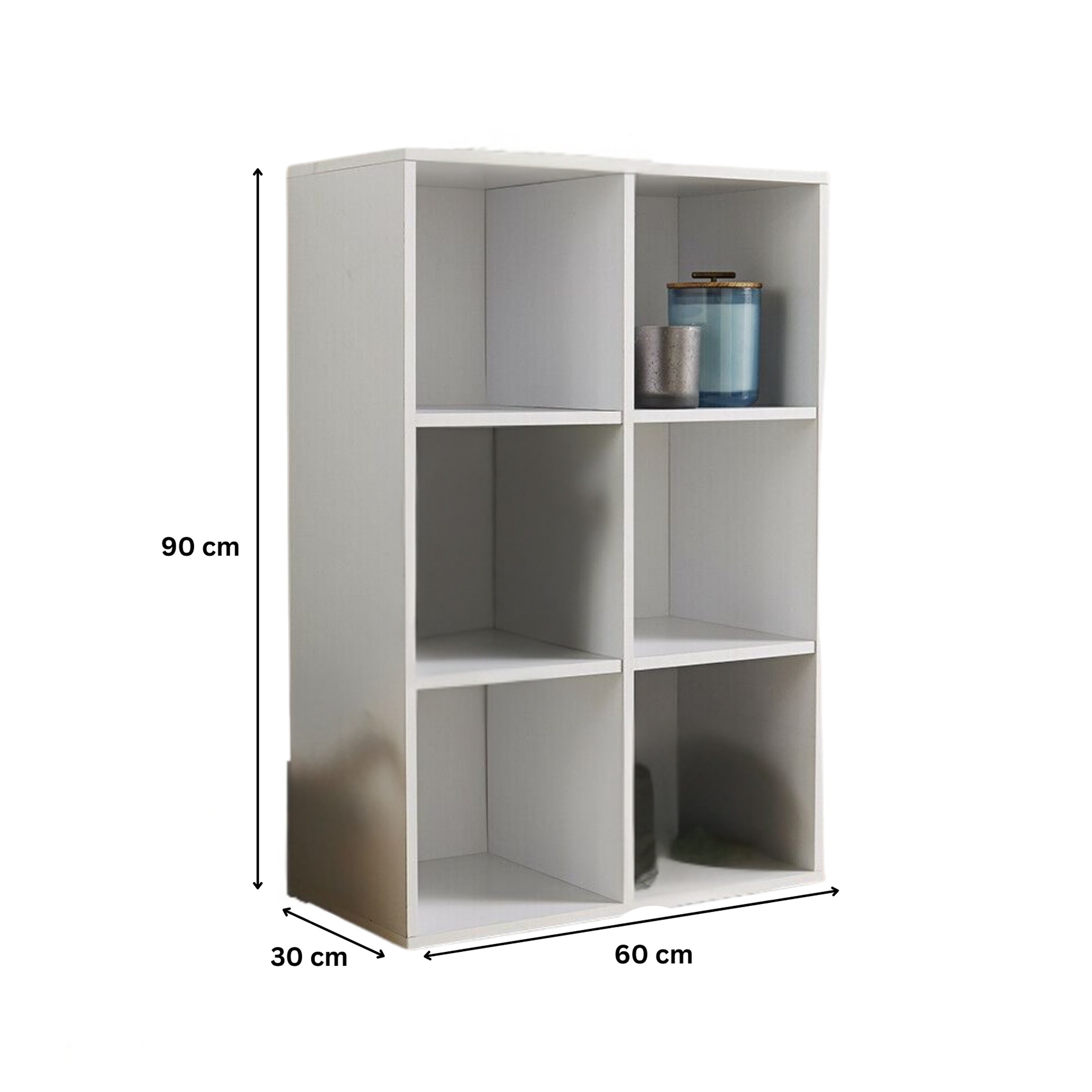 Storage Cube 6 Shelf Bookcase Wooden Display Unit Organiser Furniture | White