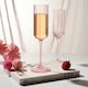 image 2 of Set of 2 Hestia Bright Pink Scalloped Glass Champagne Flutes