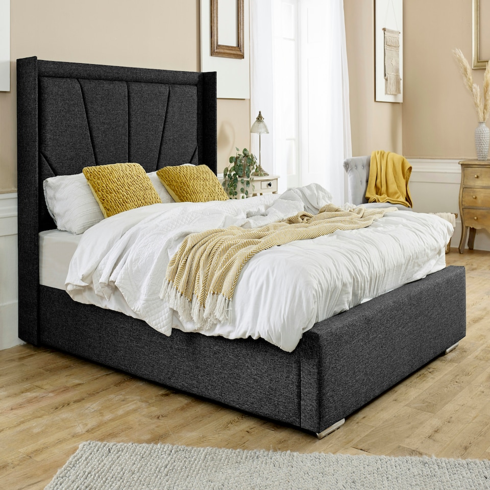 Harry Linen Superking Bed Frame - Black