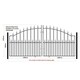 image 2 of Stirling Scroll Double Driveway Gate - Solid Steel - Fits Gap of 2743 mm x 914 mm High - Electro Galvanised/Black Powder Coated Black