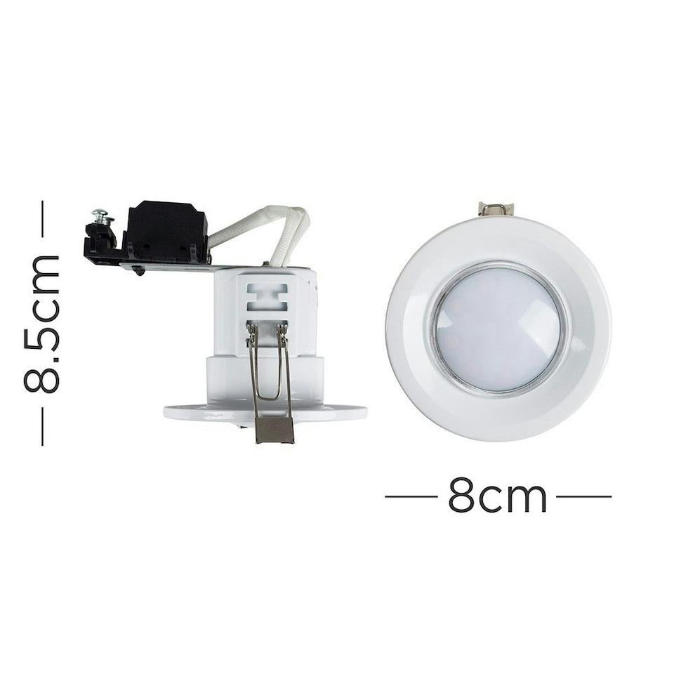image 1 of ValueLights 10 Pack Fire Rated Gloss White Recessed GU10 Ceiling Spotlights Downlights