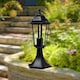 image 2 of Cumbria - Black with Clear Six Sided IP44 Outdoor 41cm Pedestal Light