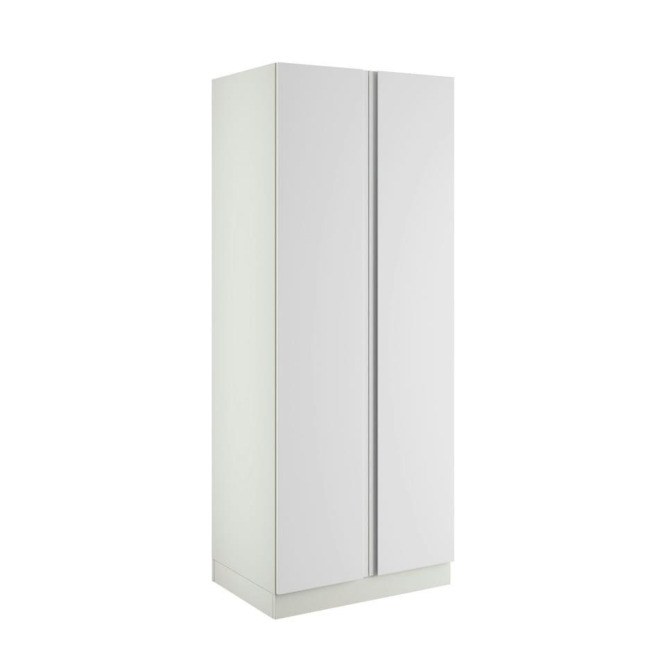 image 1 of J-Pull Handleless White Double Wardrobe with Single Rail & Internal Drawers White
