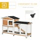 image 4 of PawHut Rabbit Hutch, Bunny Cage Outdoor 2-Tier w/ Wheels & Tray, Yellow