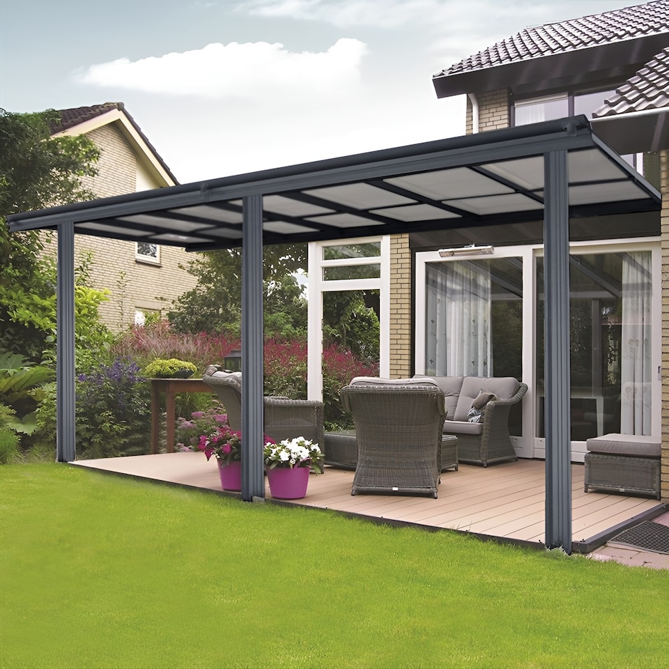 image 1 of Anthracite Veranda Garden Canopy 14ft x 10ft