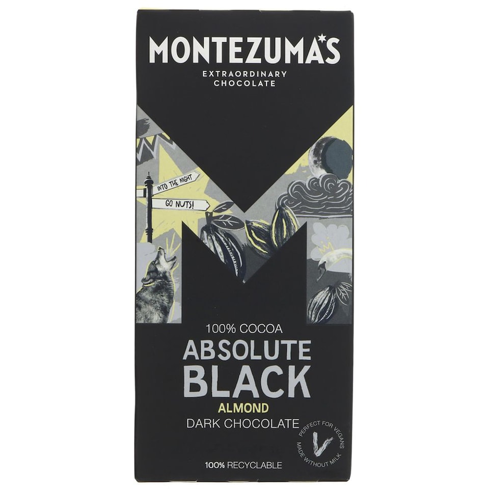 Absolute Black 100% Cocoa with Almonds 90g (Montezuma's)