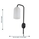 image 8 of Set of 2 Victoria - Black Plug in Wall Lights Frosted Glass Shades | Black | White | 2