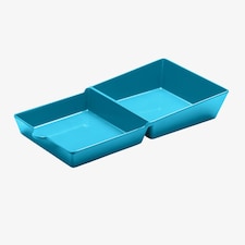 Zeal Melamine Fakwaway Buger Box, Divided Serving Tray / Dish, Aqua