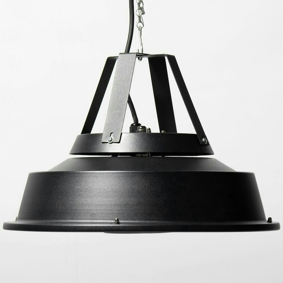image 1 of Vintage Style Hanging Ceiling Electric Patio Heater in Black 1.5kW IPX4