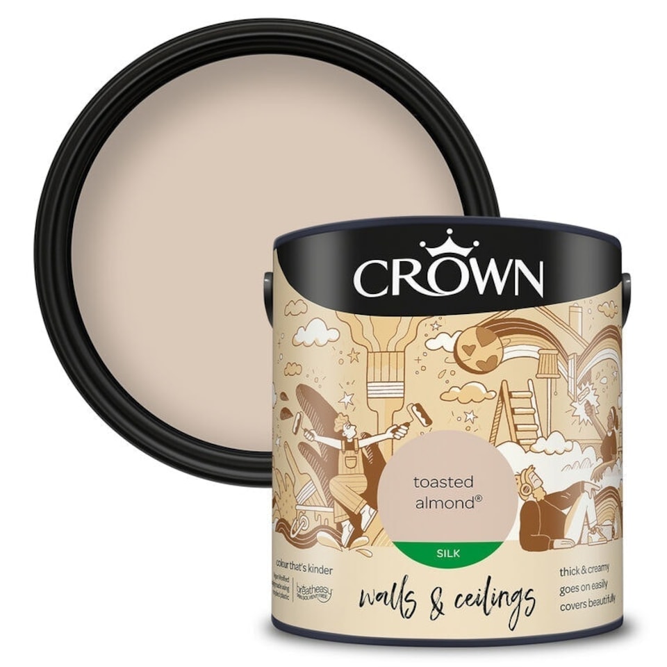 image 1 of Crown Walls & Ceilings Silk 2.5L Toasted Almond