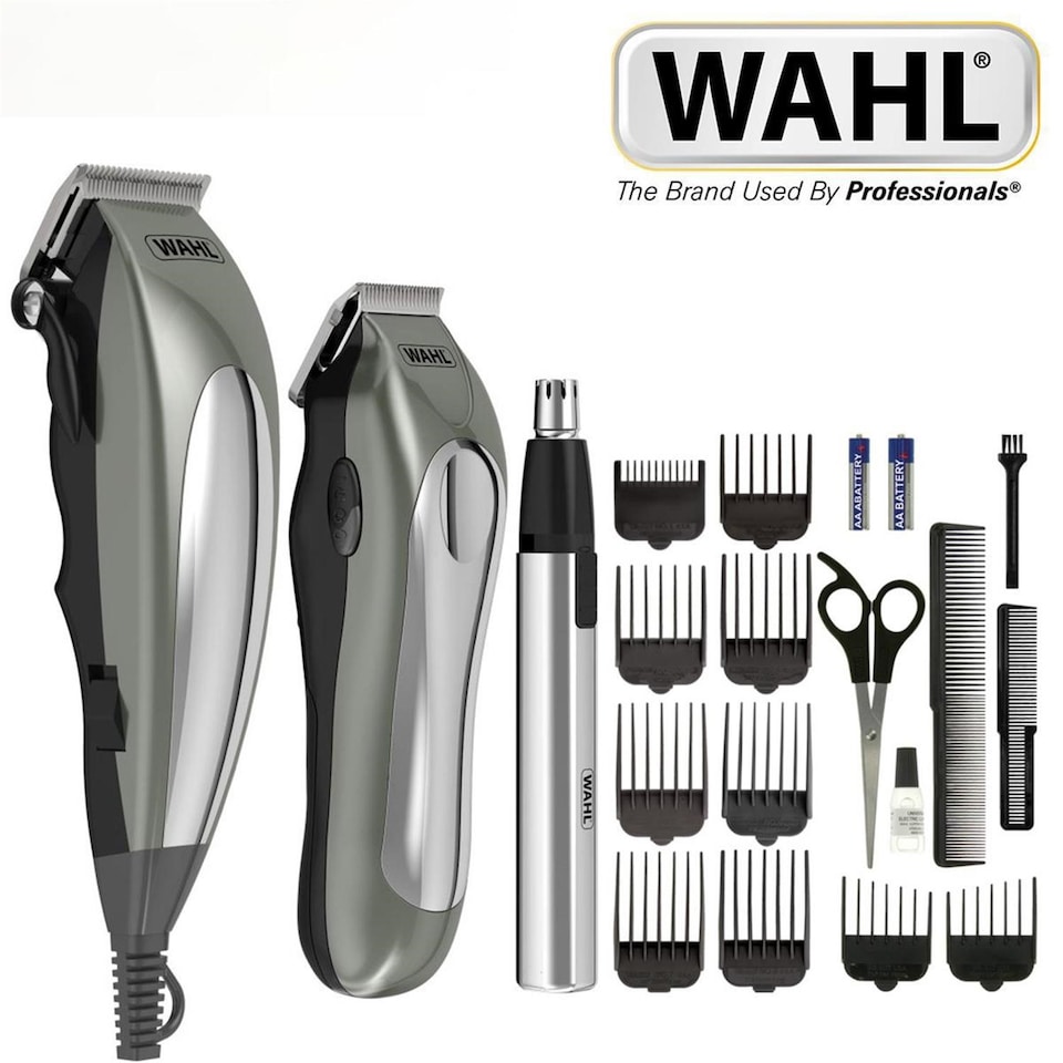 image 1 of Wahl Corded Hair Clipper & Trimmer Complete Grooming Kit Deluxe Gift Set