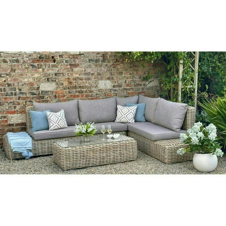 image 1 of Amalfi Collection Outdoor Large Corner Set - Glass - L80 x W212 x H80 cm - Beige
