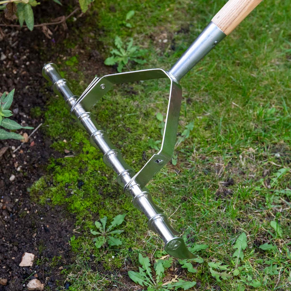 image 1 of Kent & Stowe Stainless Steel Scarifying Rake with Ash Handle and 10 Tines | Multi | 1 x Scarifying Rake