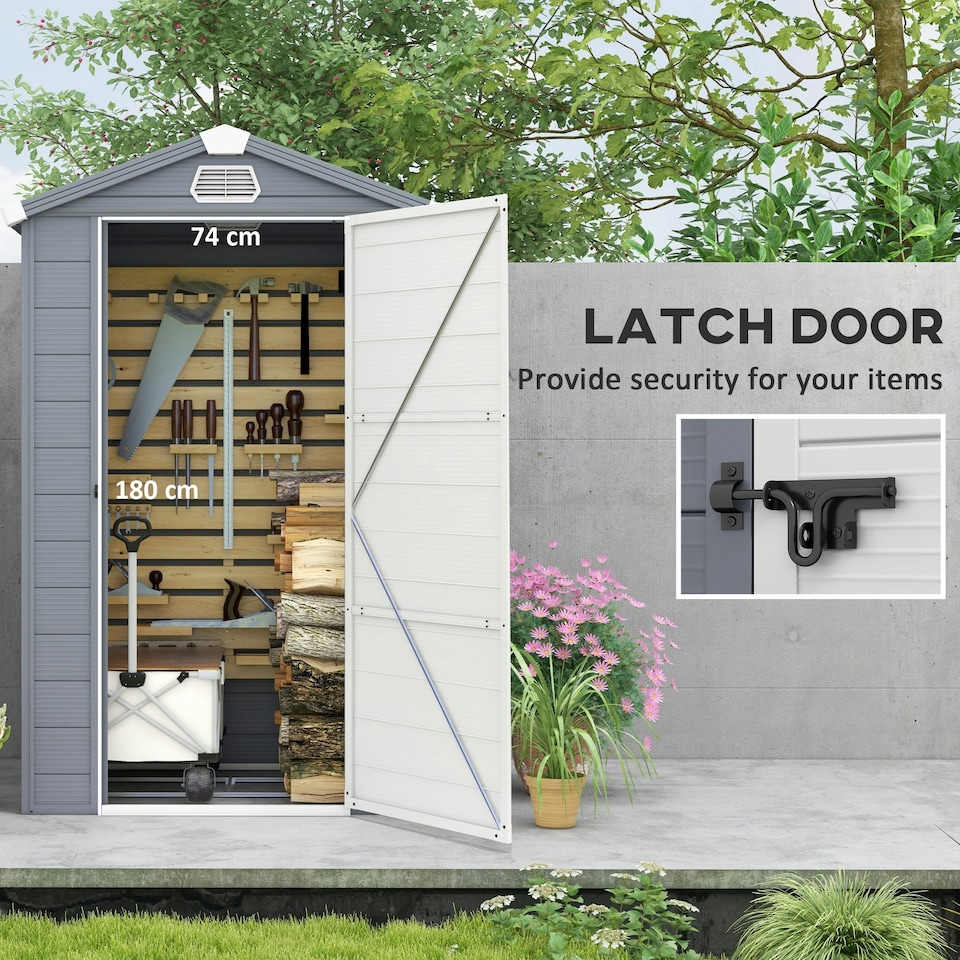 image 1 of Outsunny 4 x 3ft Garden Shed Storage with Foundation Kit and Vents