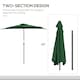 image 3 of Outsunny 3(m) Half Round Parasol Garden Sun Umbrella with Crank Green