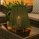 image 1 of ValueLights Battery Operated Outdoor Green Rope Candle Lantern Garden Light