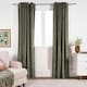 image 1 of OHS Soft Velvet Plain Dyed Thermal Insulated Panel Pair Eyelet Curtains, 66x90" Green | Woodland Green