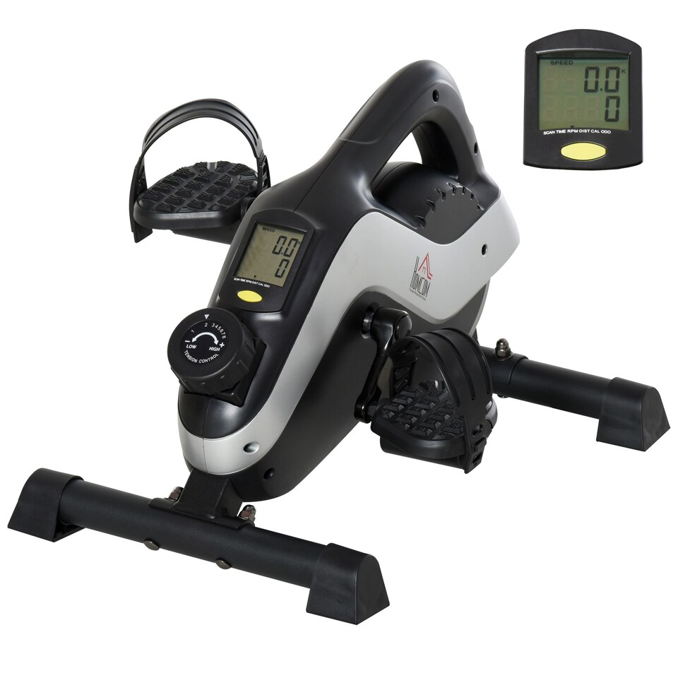 image 1 of HOMCOM Mini Exercise Bike 8 Levels Magnetic Resistance Leg Fitness LCD Display