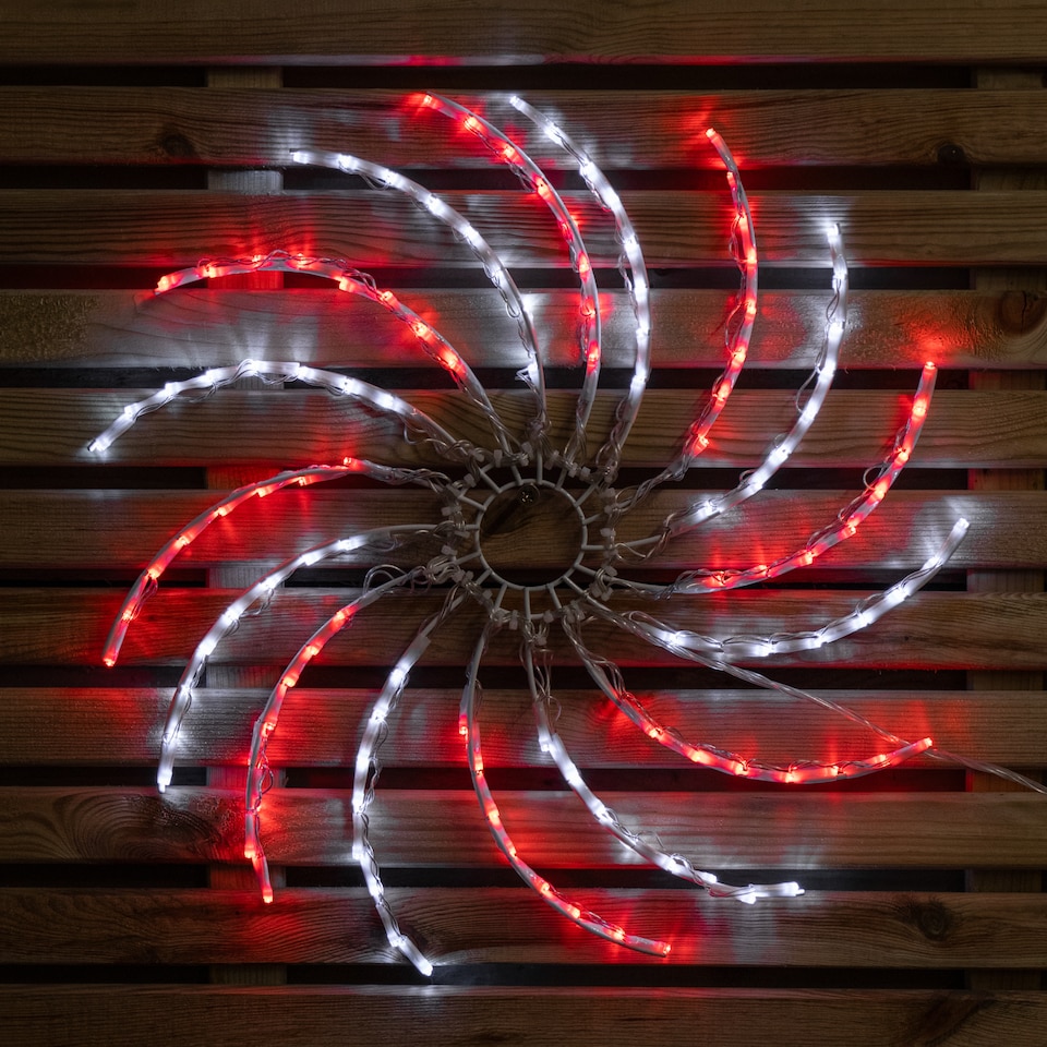 image 1 of 50cm Light up Christmas Spinner Decoration with 128 Red and White LEDs