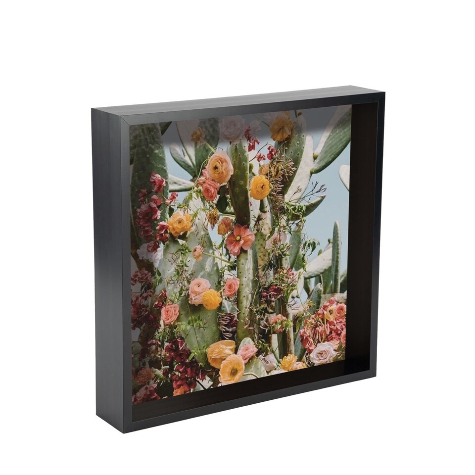 image 1 of Nicola Spring 3D Deep Box Photo Frame - 10 x 10" - Black
