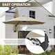 image 4 of Outsunny Sun Parasol with Vent, Wall Umbrella for Patio, Garden, Pool Brown | Khaki