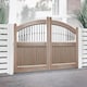 image 1 of Double Swing Gate 4250x2000mm Wood - Vertical Solid Infill, Bell-Curved Top | Brown | 1