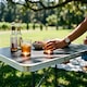 image 8 of Harbour Housewares Folding Table - Small Compact Metal Trestle Tables Foldable Portable Outdoor Camping Side Table 80cm x 60cm