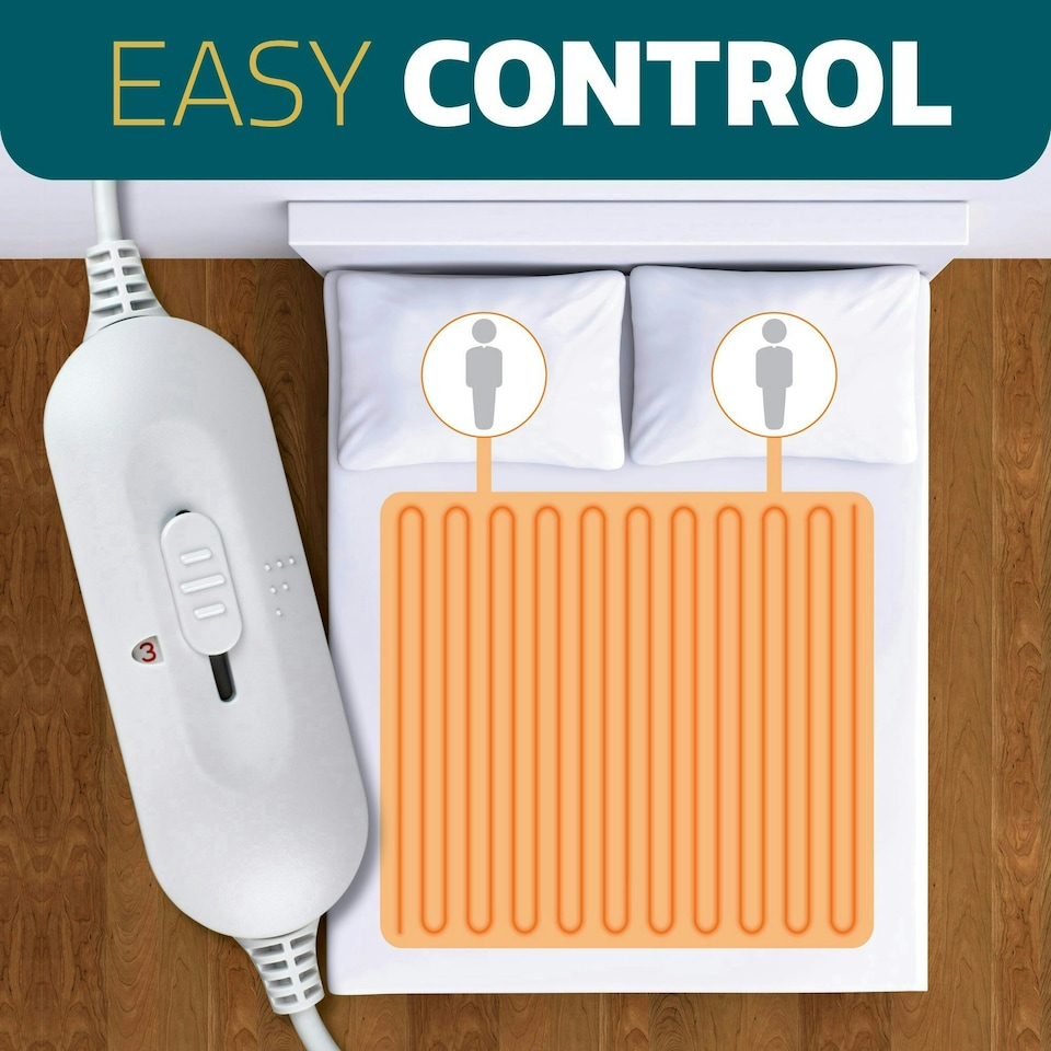 image 1 of Dreamcatcher King Size Electric Under Blanket Heated Fitted Cover Single Control