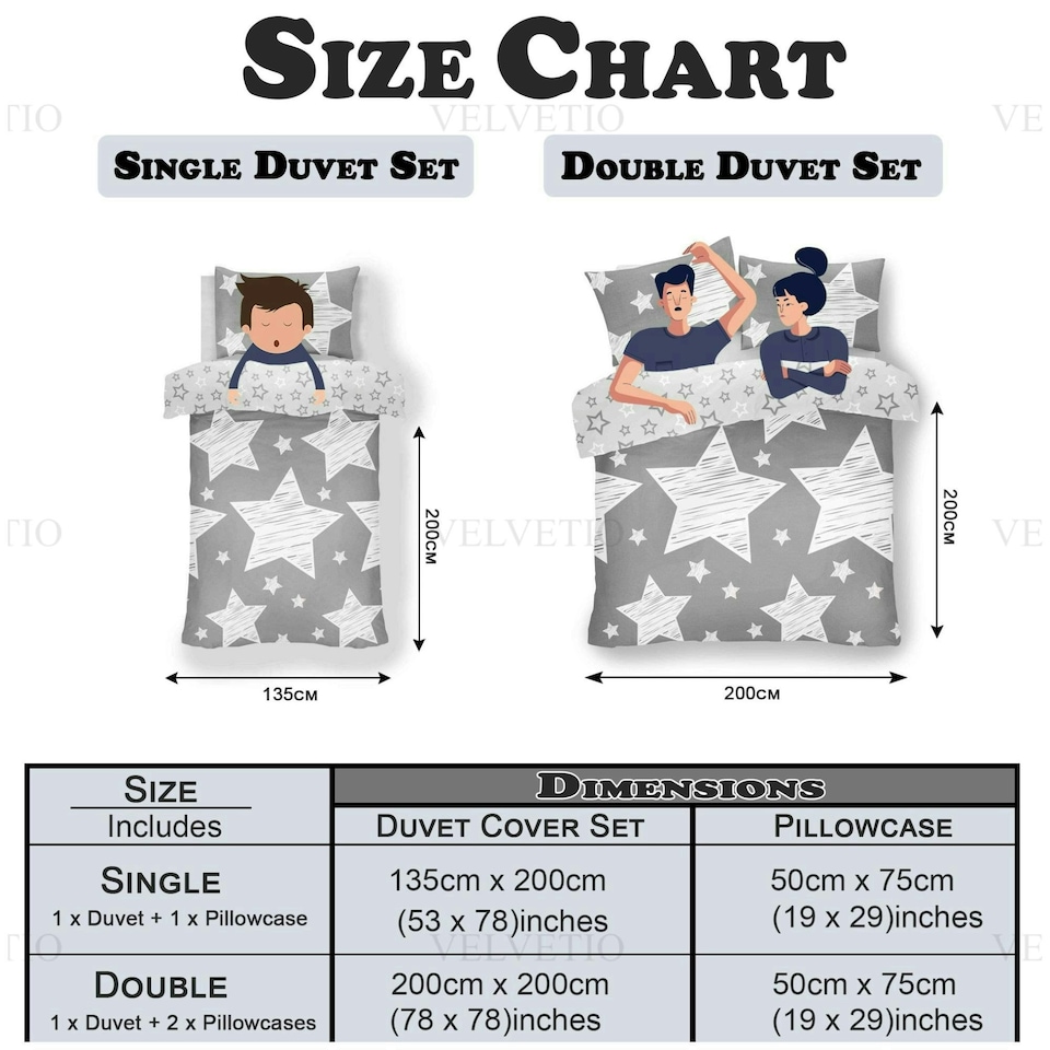 image 1 of VELVETIO Superstar Duvet Cover Set Soft Polycotton Reversible Kids Beddings Blue | Navy | Double
