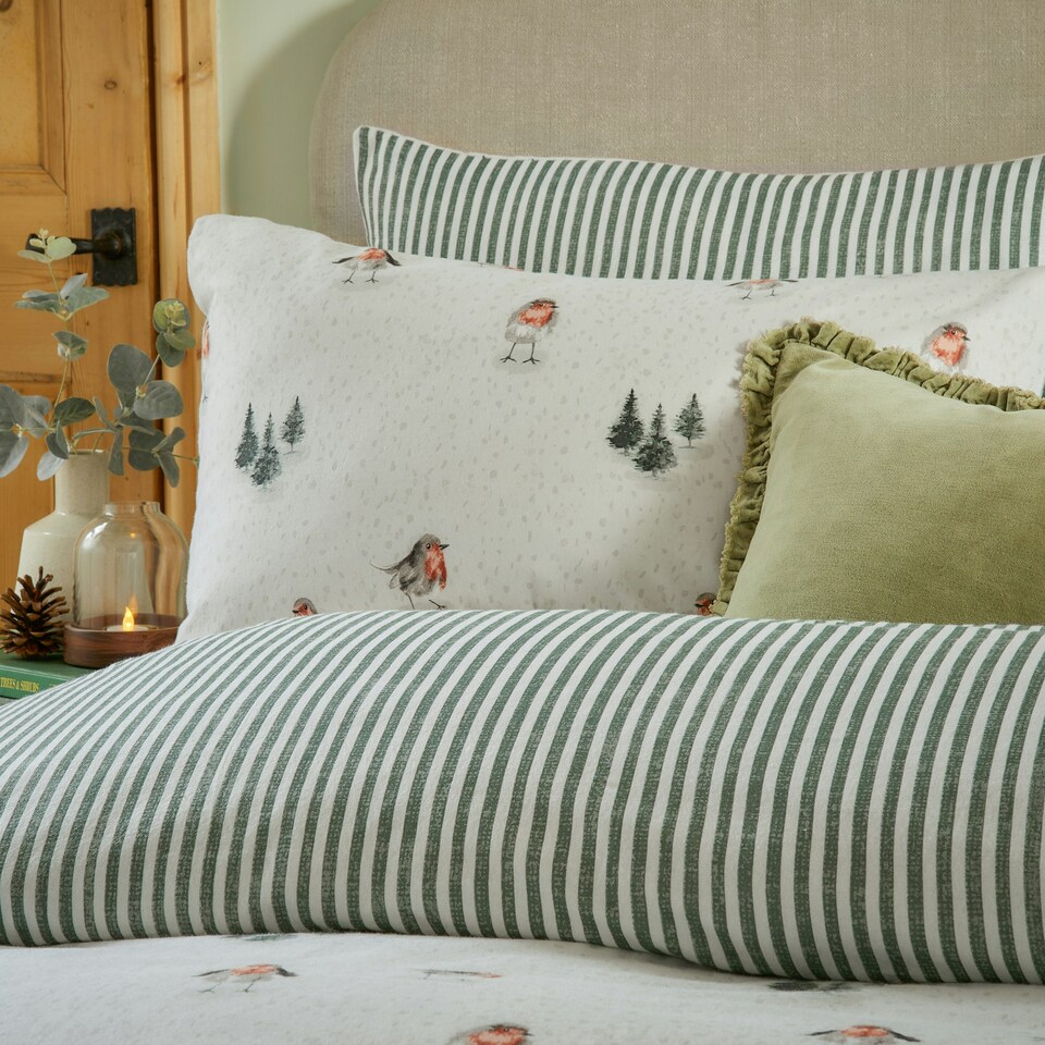 image 1 of Wylder Nature Robin's Return Brushed Cotton Single Duvet Set Cream | Single