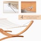 image 4 of Outsunny Outdoor Garden Hammock with Wooden Stand Swing Hanging Bed for Patio White | White