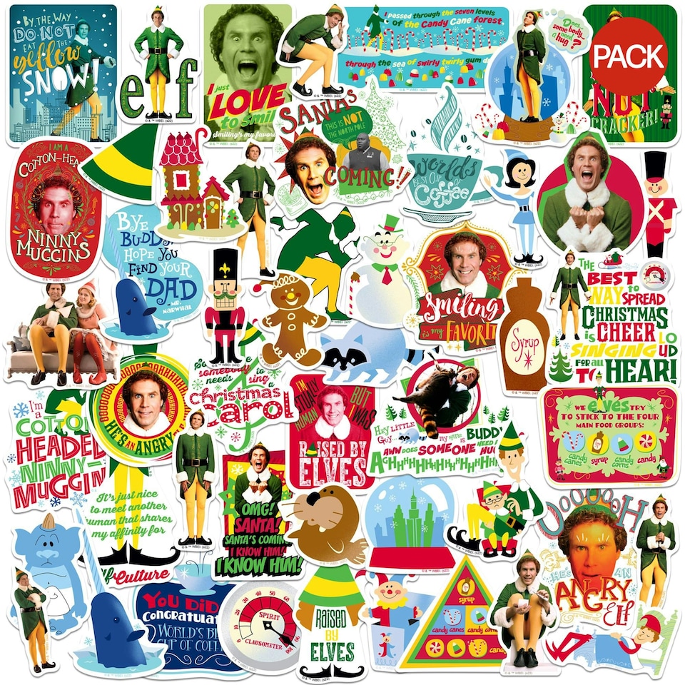 image 1 of Elf Deluxe Stickers (Pack of 50) - Multicoloured - One Size