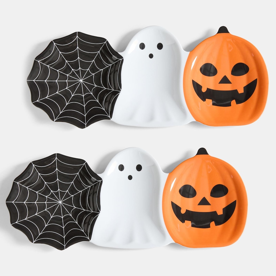 image 1 of OHS 2 Pack Large Halloween Melamine Serving Platters Collection Festive Party Trays