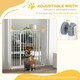 image 6 of PawHut 74-94cm Adjustable Metal Pet Gate Safety Barrier w/ Auto-Close Door White