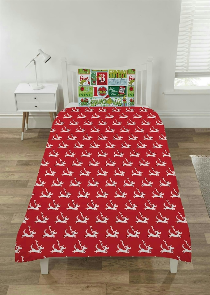image 1 of The Grinch 12 Days of Christmas Duvet Cover Set - Single