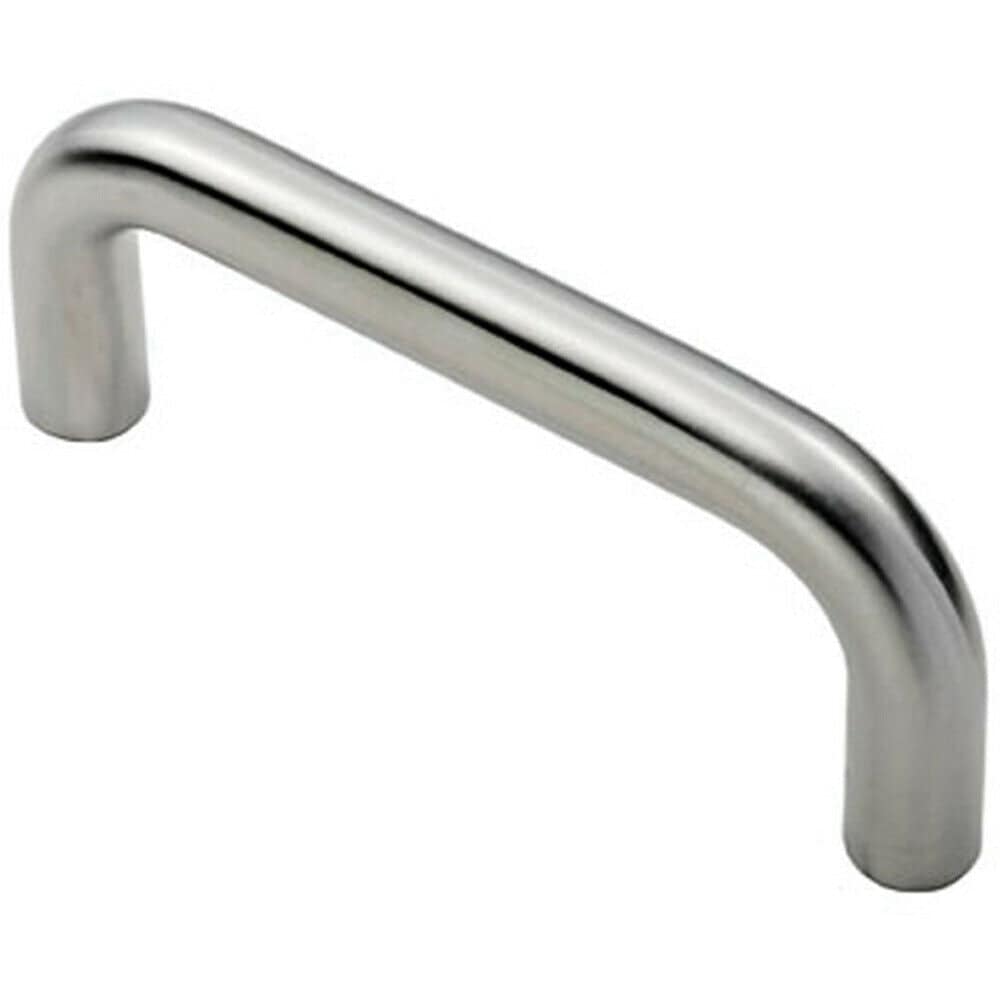 Loops Round D Bar Pull Handle 169 x 19mm 150mm Fixing Centres Satin Steel in Metallics