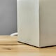 image 1 of ValueLights Modern Brushed Chrome Cube Touch Dimmer Bedside Table Lamp With White Shade