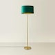 image 3 of ValueLights Charlie Gold Floor Lamp Green Velvet Gold Shade | Gold