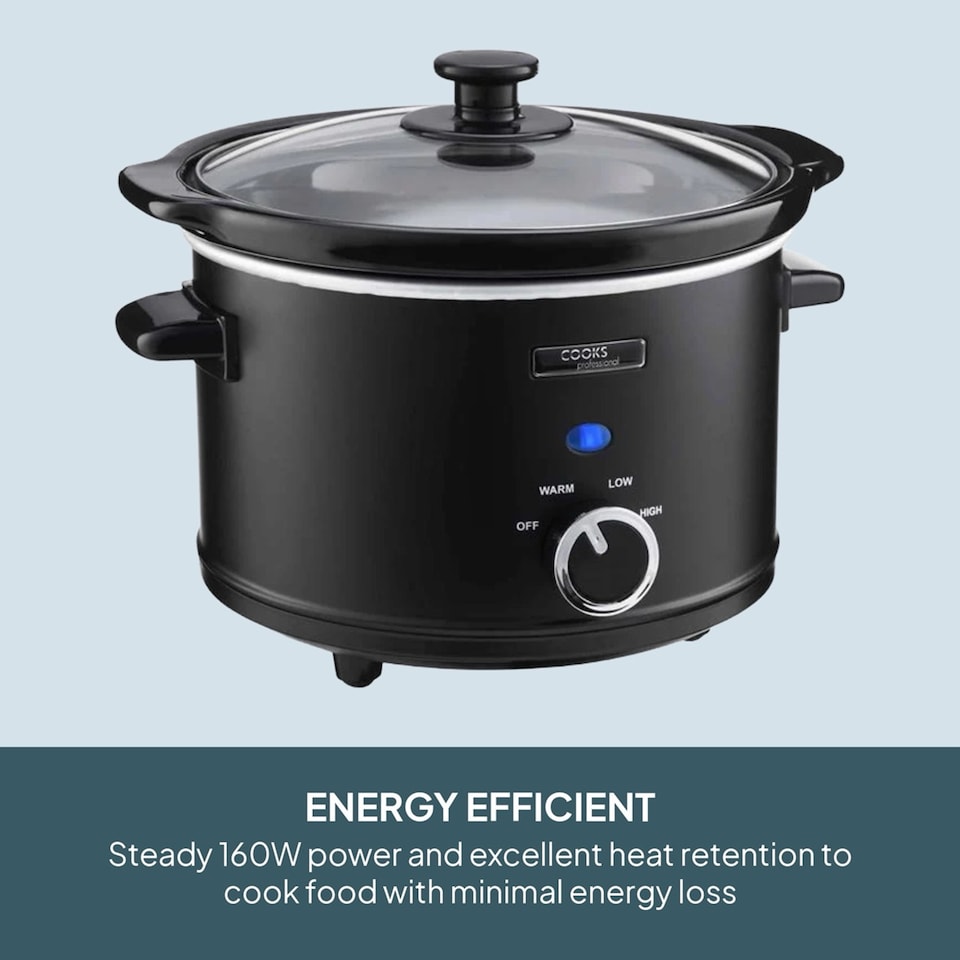 image 1 of Cooks Professional 2.5L Slow Cooker with Lid & Removable Bowl & 3 Heat Settings