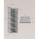 image 2 of Hanging Wardrobe Storage Organiser with Bamboo Detail, Space Saving Closet Shelf, Light Grey