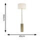 image 2 of ValueLights Lexy Antique Brass Rotary Dimmer Switch Floor Lamp with Cream Boucle Shade