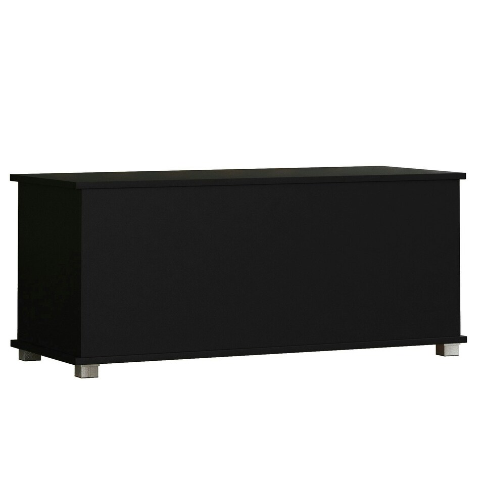 image 1 of Vida Designs Leon Storage Ottoman Bedroom Hallway Chest Bench, Black Black