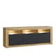 image 1 of TV Unit 160cm Black Matt Doors & Drawers Oak Matt Body Free LED Multi | Oak & Black