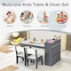 image 4 of COSTWAY Kids Art Table and Chairs Set with 2 Chairs Grey