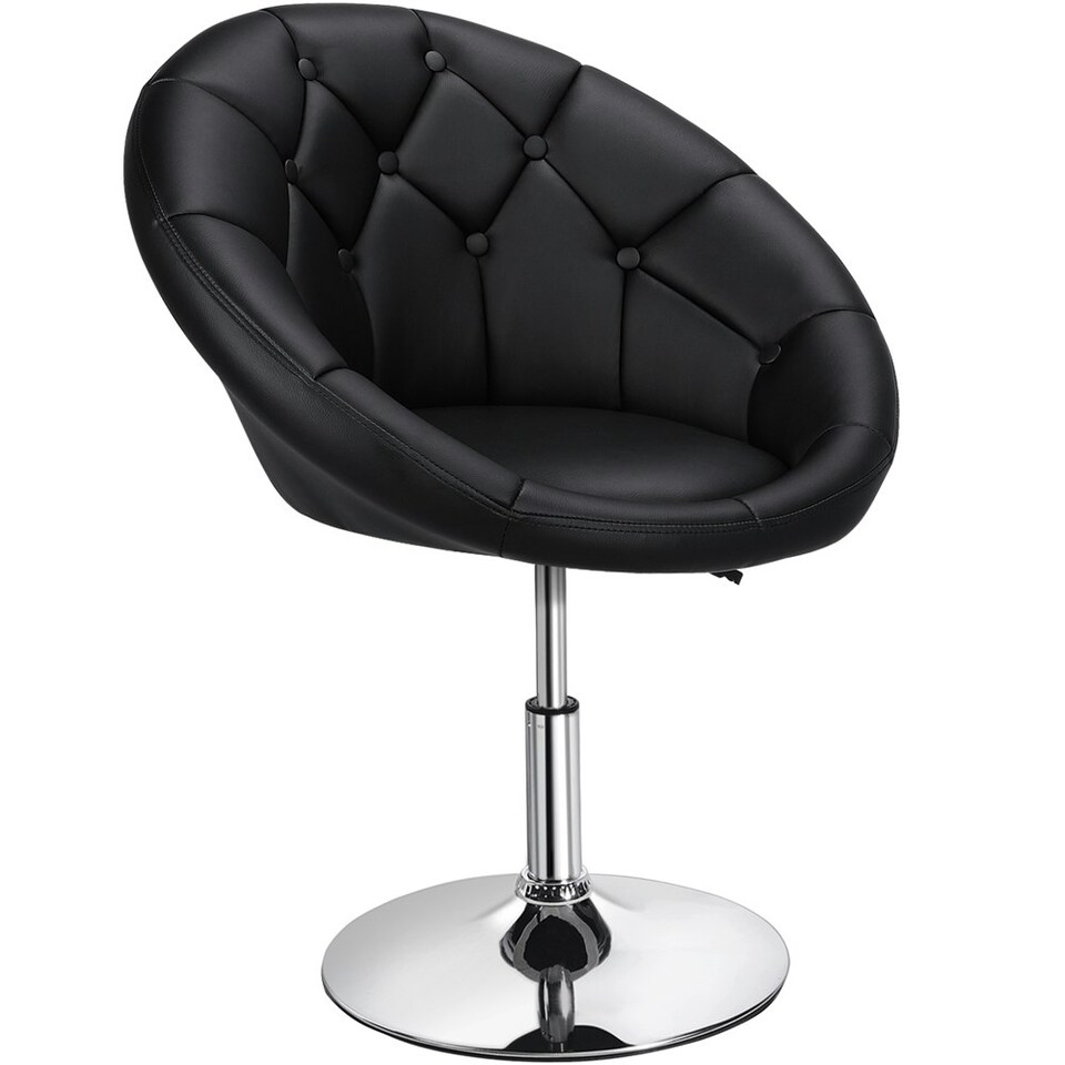 image 1 of Yaheetech Height Adjustable Modern Round Back Chair | Black