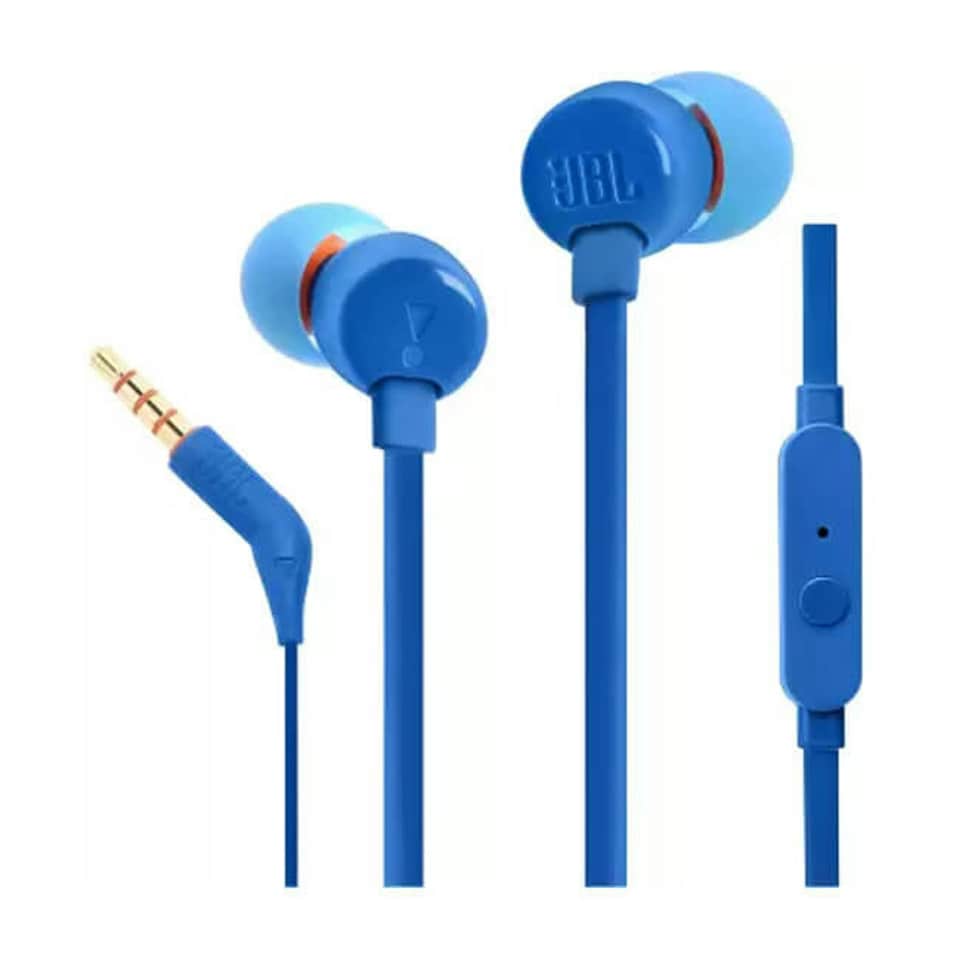 image 1 of JBL T110 Universal In-Ear Headphones with Remote Control Blue